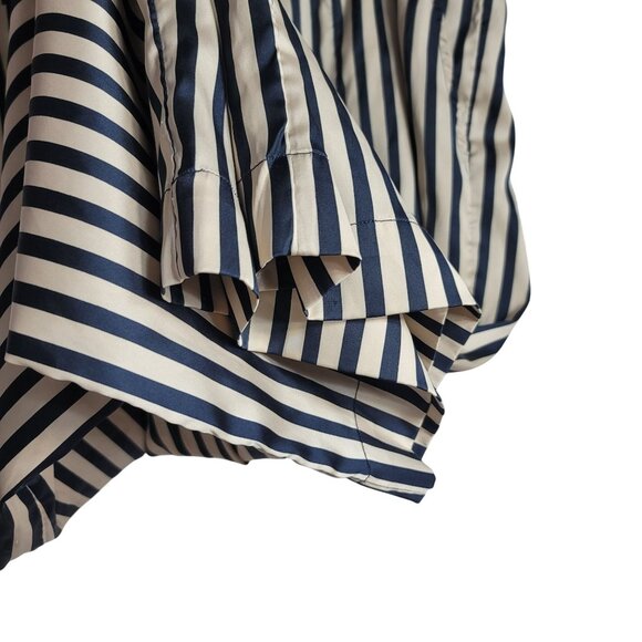 Soma Sensual Satin Striped Pajama Set Tan Black XL Long Pants Short Sleeve 2 PC - Picture 9 of 13